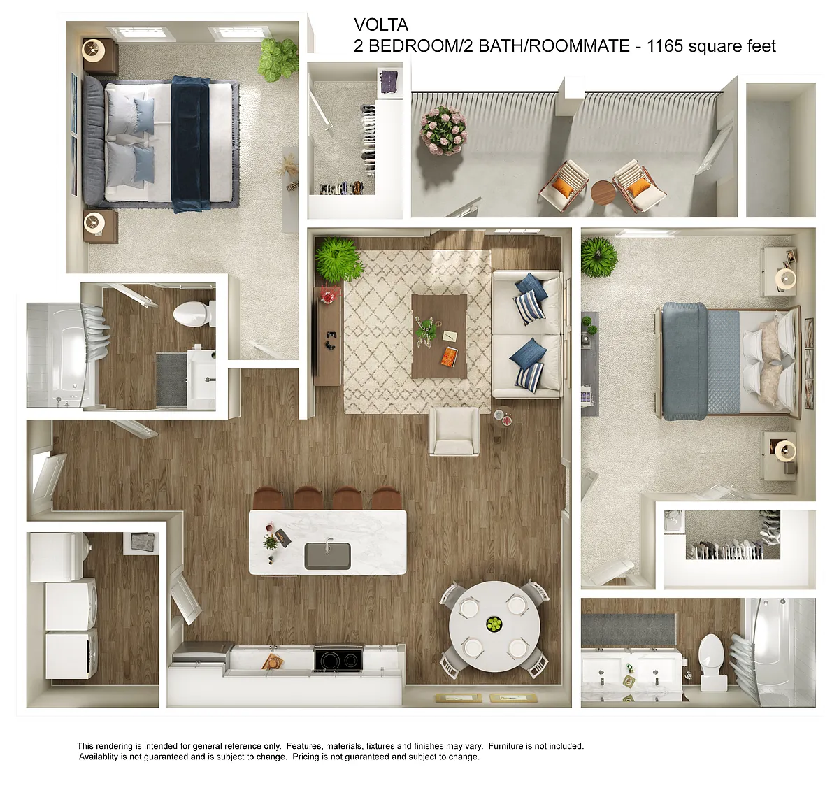 Floor plan 2x2 Roommate