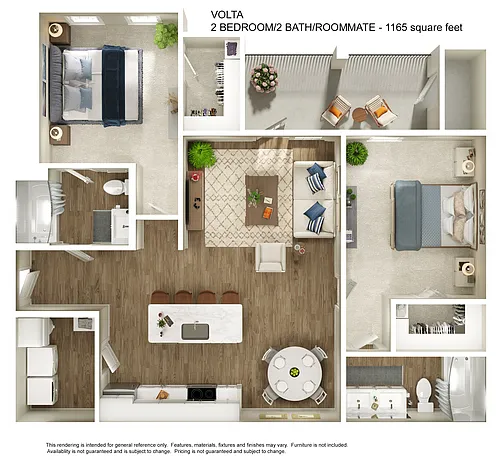 Floor plan 2x2 Roommate