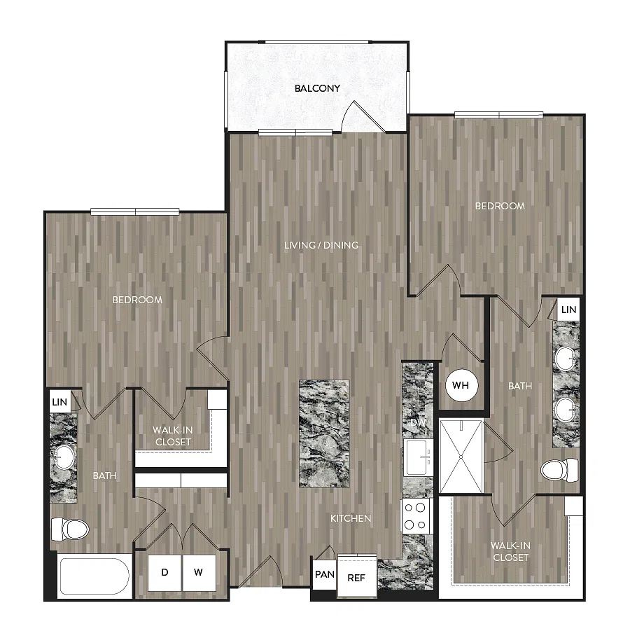 Floor plan 2 Bed/2 Bath