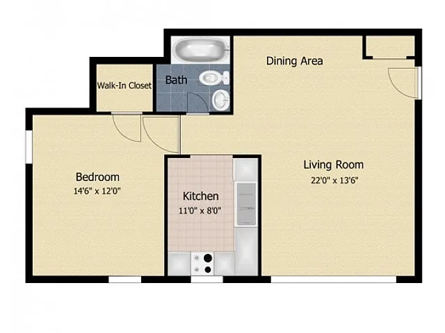 Floor plan 1 Bedroom Executive