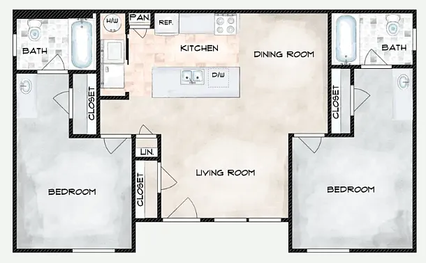 Floor plan 2X2L-M