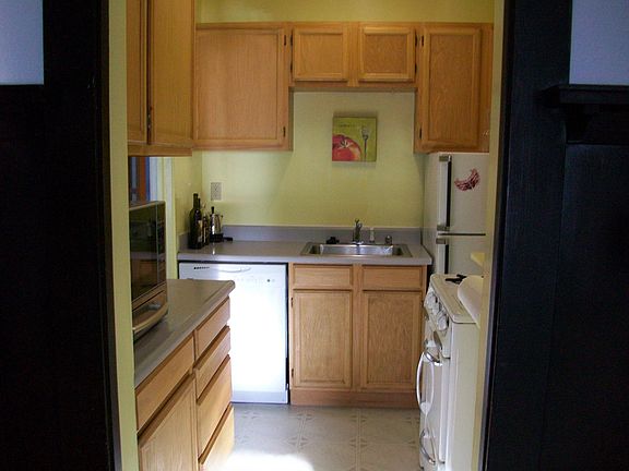 This is a picture of the kitchen before the appliances were