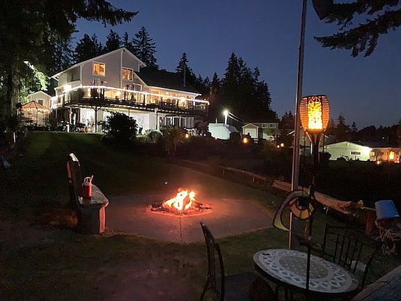 Large concrete fire pit