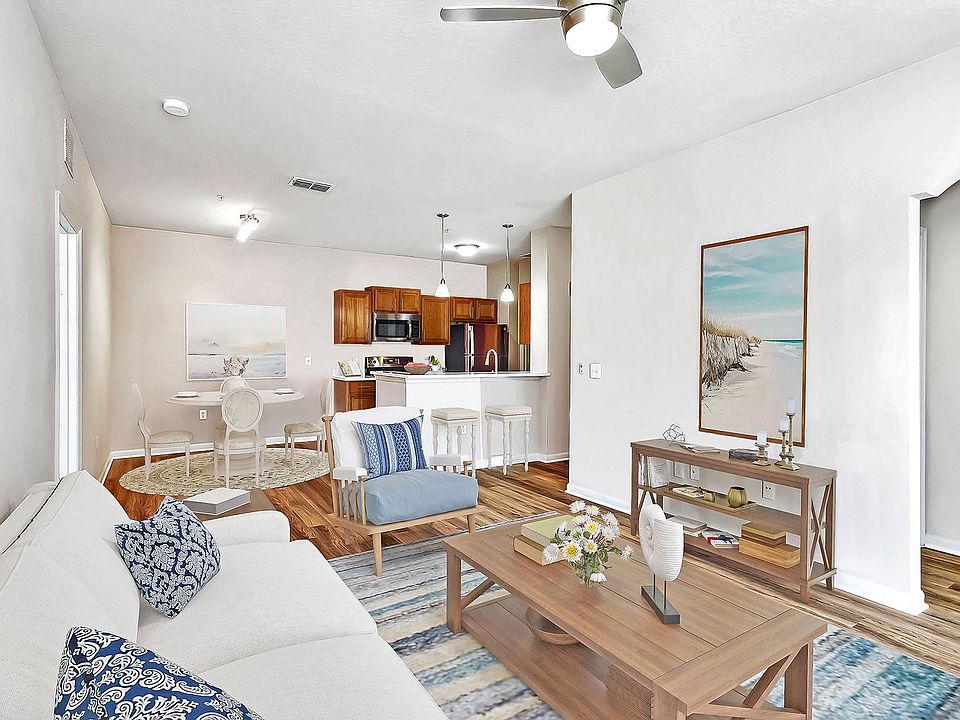 Living Room with Wood-Style Flooring