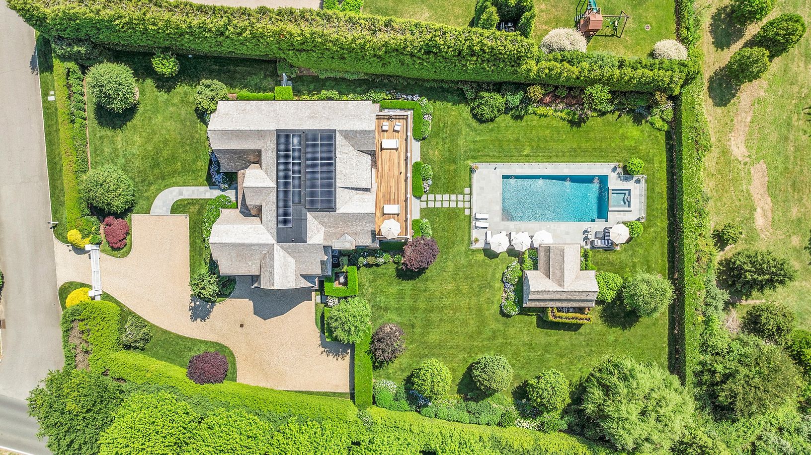 One acre, fully landscaped