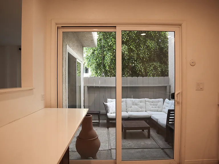 Kitchen sliding door to patio.