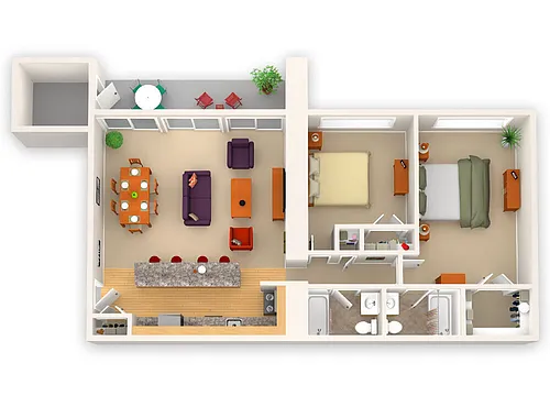 Floor plan Two Bedroom Grande