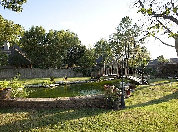 Natural spring fed pond.