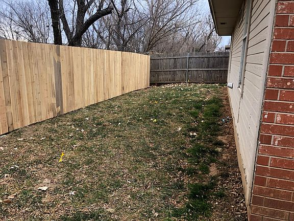 Backyard with new fencing