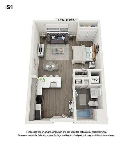 Floor plan Studio - S1