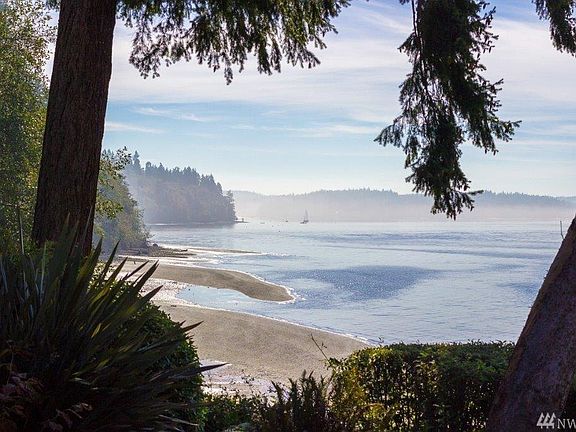 Morning mist floats on the ocean
