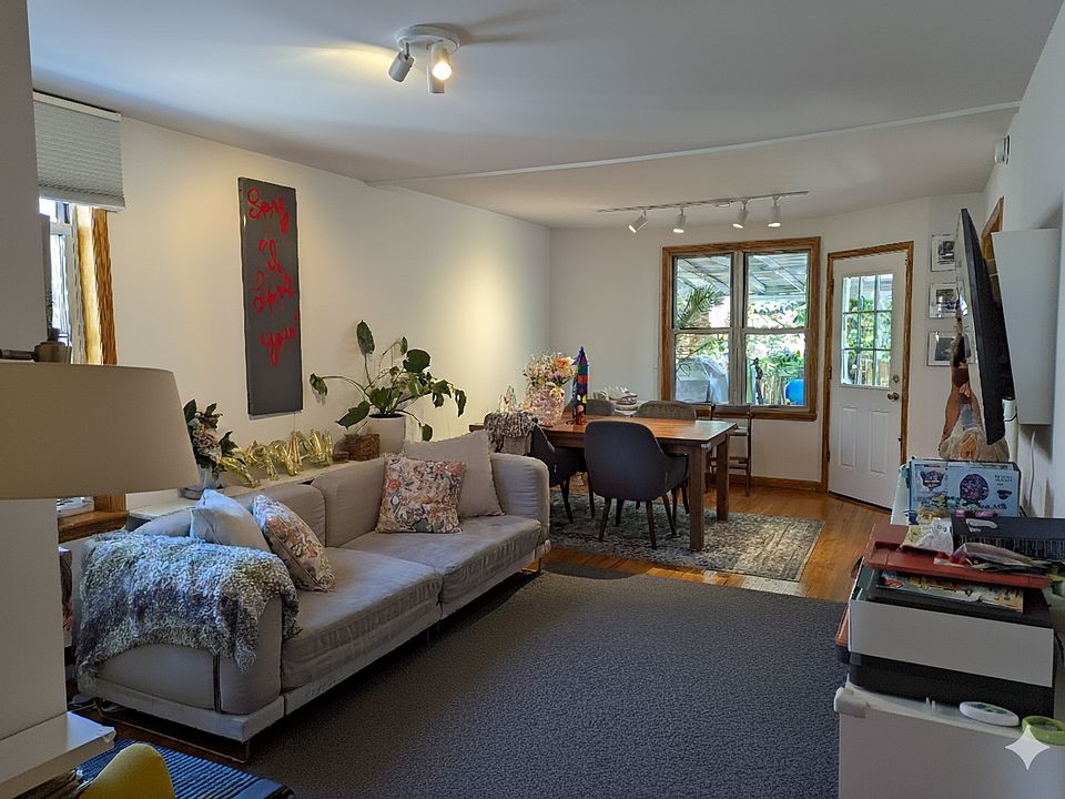 Open living room and dining room