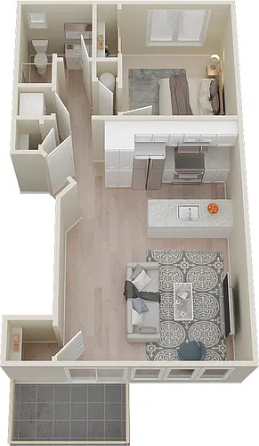Floor plan 1X1 573