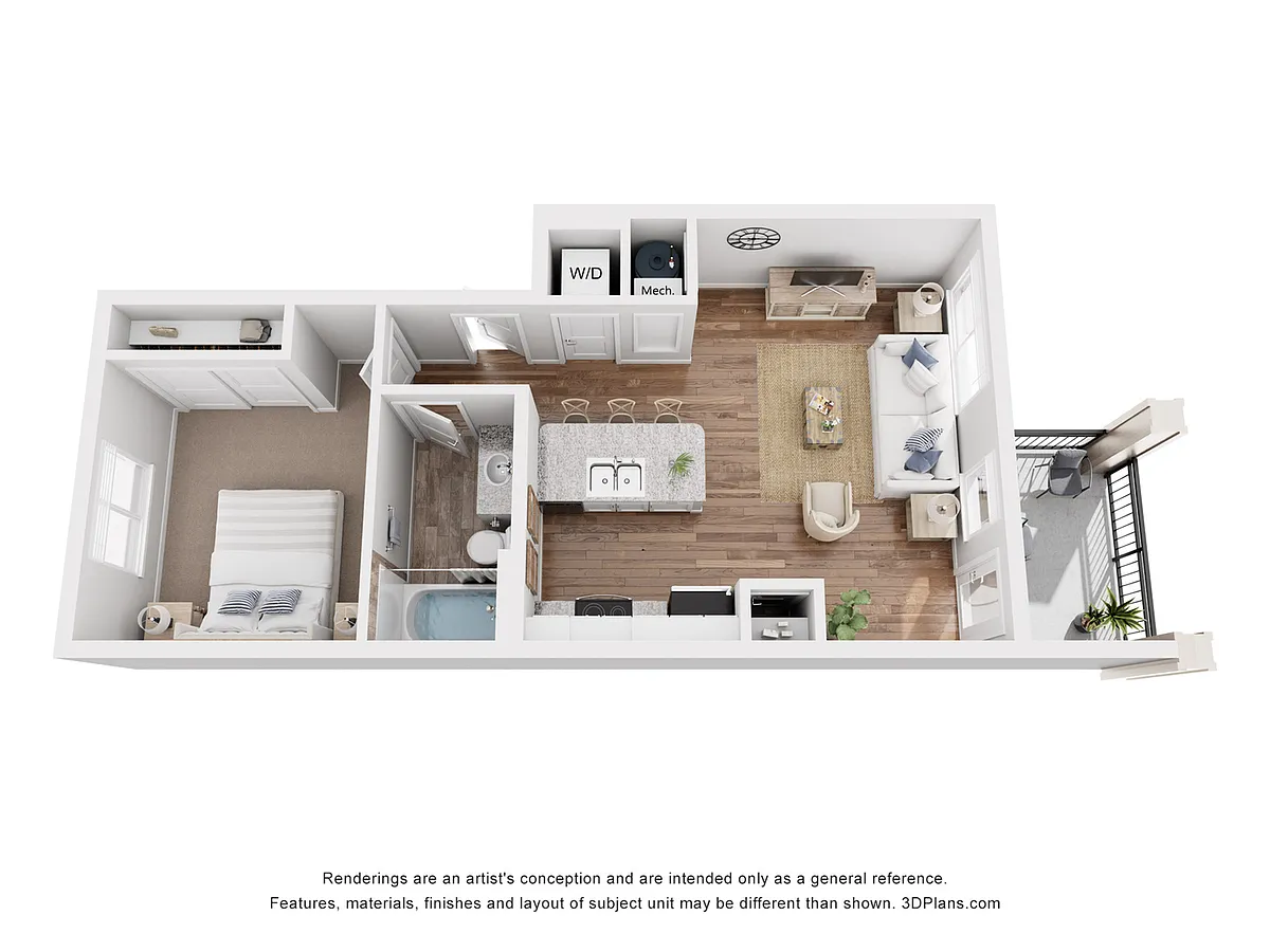 Floor plan 1 Bedroom 1 Bathroom