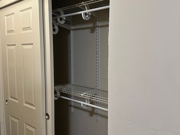 Closet with adjustable shelves