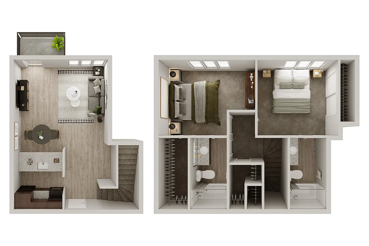 Floor plan Charlotte 2x2