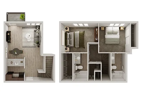 Floor plan Charlotte 2x2