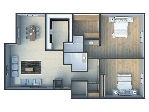 Floor plan 2 Bedrooms 2 Bathrooms