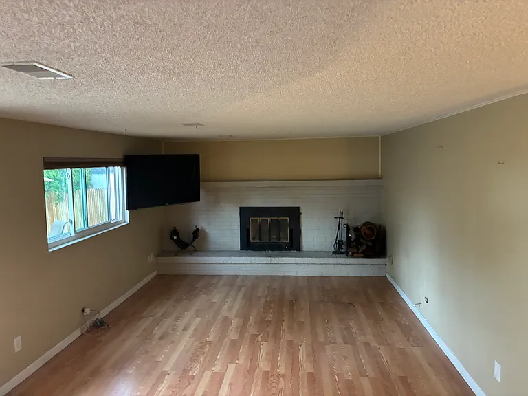 Family room with fire place