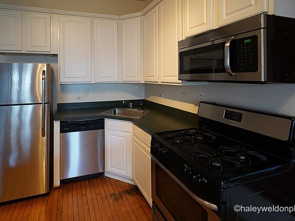 Kitchen with stainless steel appliances