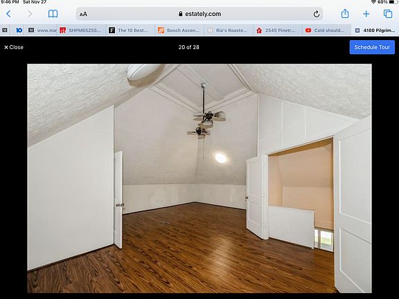 BONUS ROOM WITH WALK IN CLOSET 480- SFT CEILING FANS