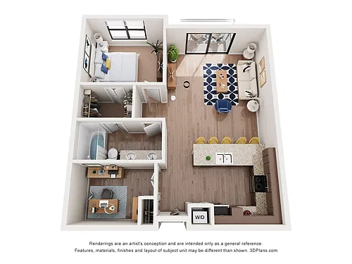 Floor plan B1 with Den