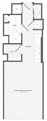 Floor plan Studio-B East Medley
