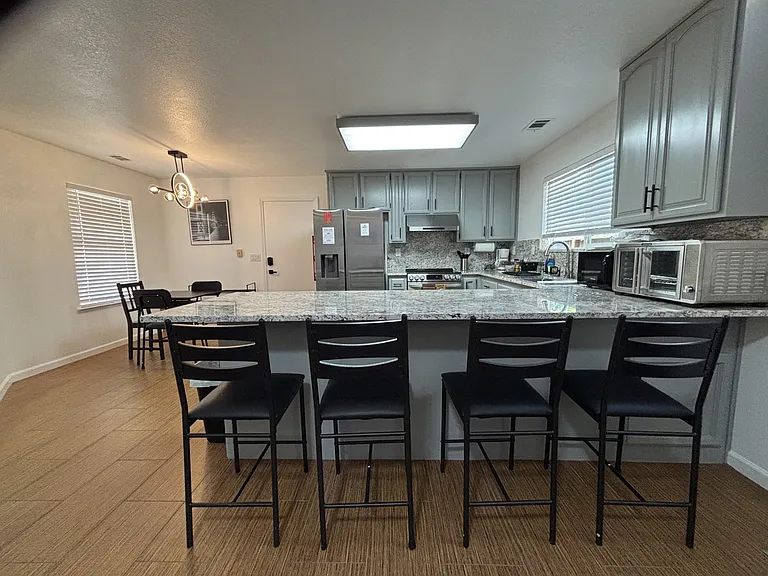Just remodeled kitchen with brand-new appliances, granite countertop with fully backsplash, refreshed cabinets