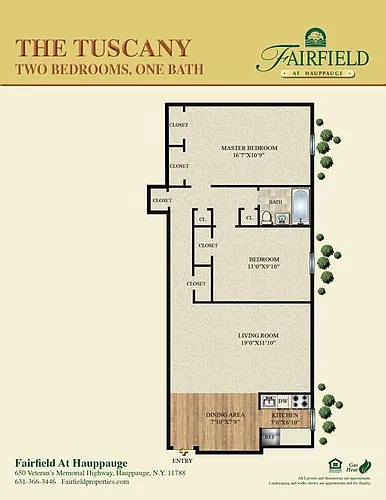 Floor plan The Tuscany Two Bedroom Upper