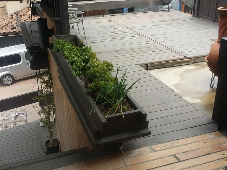 Fire ring to be installed in niche in decking.