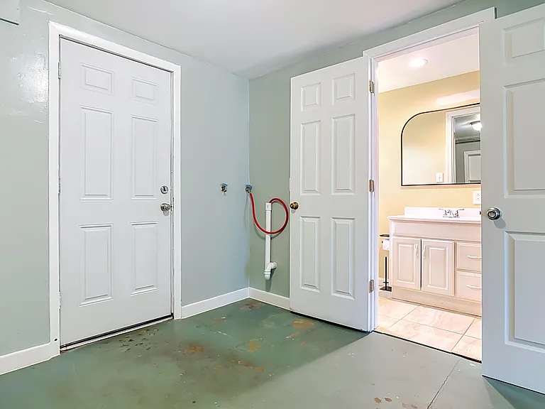 Laundry room/half bath/back door