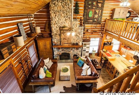 Stone fireplace in Great room