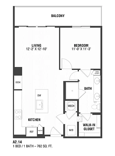 Floor plan 1 Bed/1 Bath