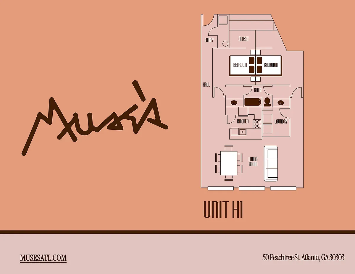 Floor plan 2 Bedroom 1 Bath