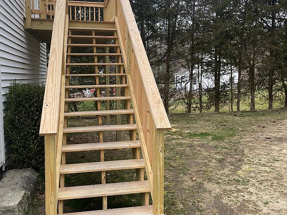 Private stairs to the apartment.
