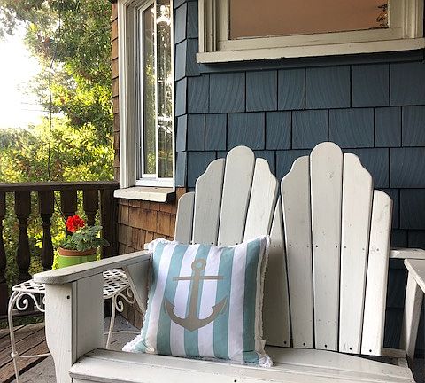 wonderful outdoor patio and deck overlooking tall redwood trees
