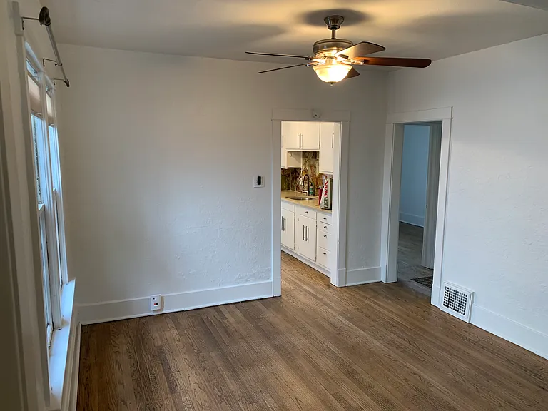 Kitchen straight ahead. Bedrooms/bathroom to right