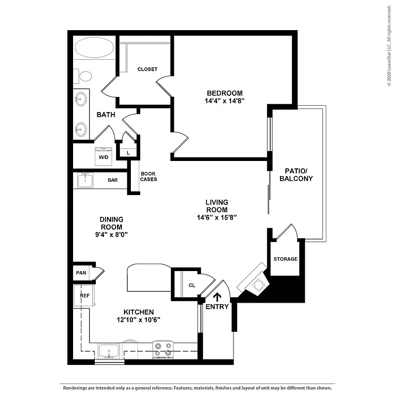 Floor plan 1 bedroom 1 bath