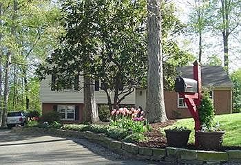 Front of home at end of cul-de-sac