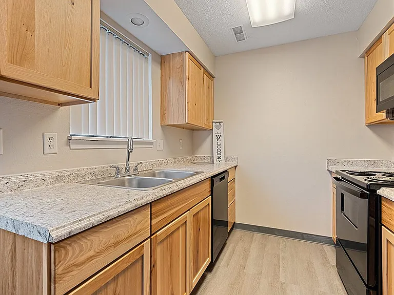 Granite-Style Countertops & Shaker Cabinetry