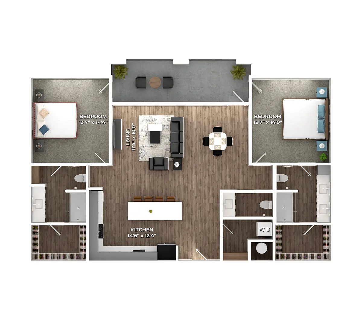 Floor plan Two Bedroom B3