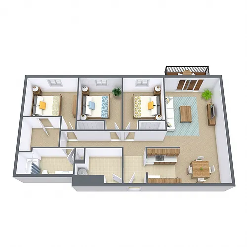 Floor plan Three Bedroom 31A