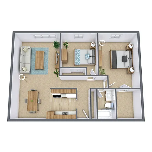 Floor plan Two Bedroom 21A