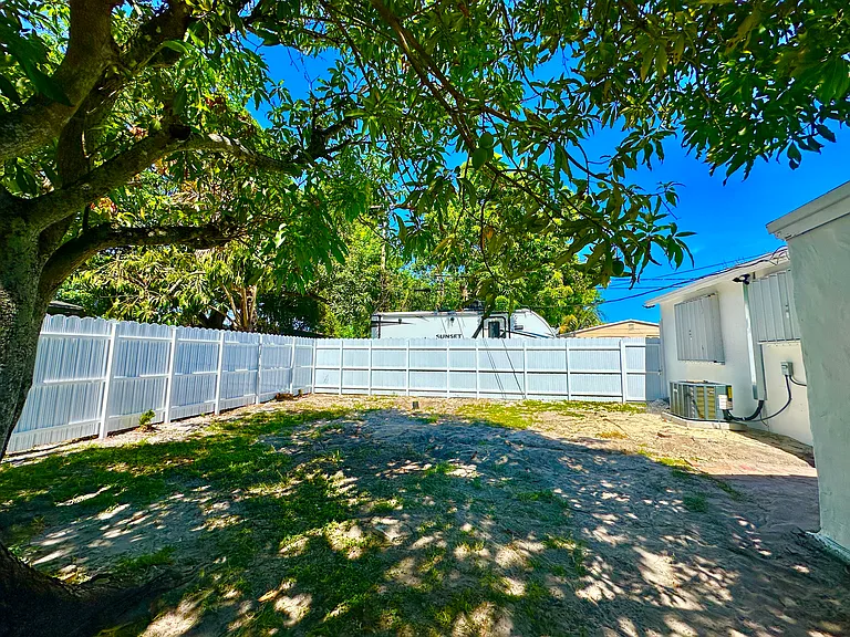Spacious yard for your furry friend, or for a above ground pool