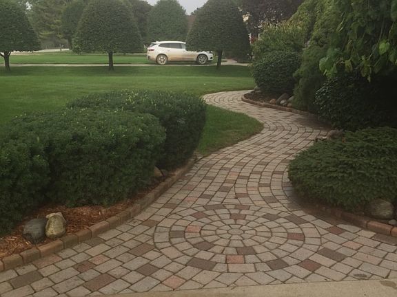 wide brick paver sidwalk