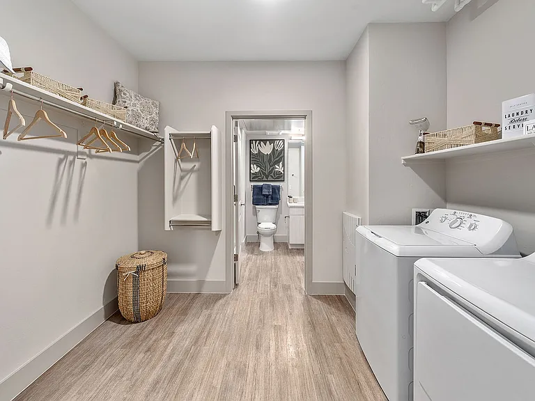 Spacious Closet and Washer and Dryer