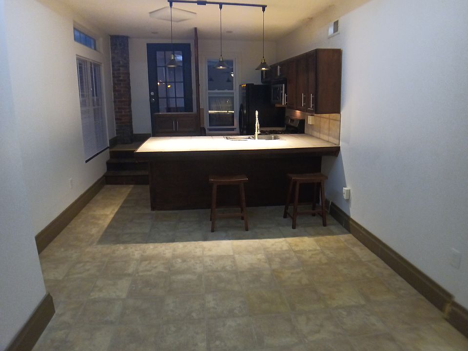 View of kitchen w large led skylite