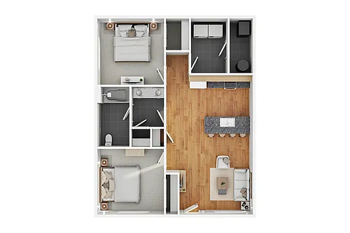 Floor plan Two Bedroom 2