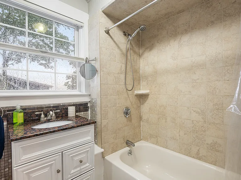 Bathroom on the second floor has a shower/ tub combo