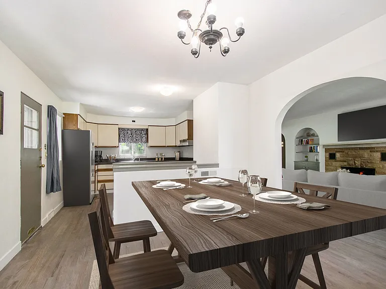 Freshly painted and large dining area great for entertaining